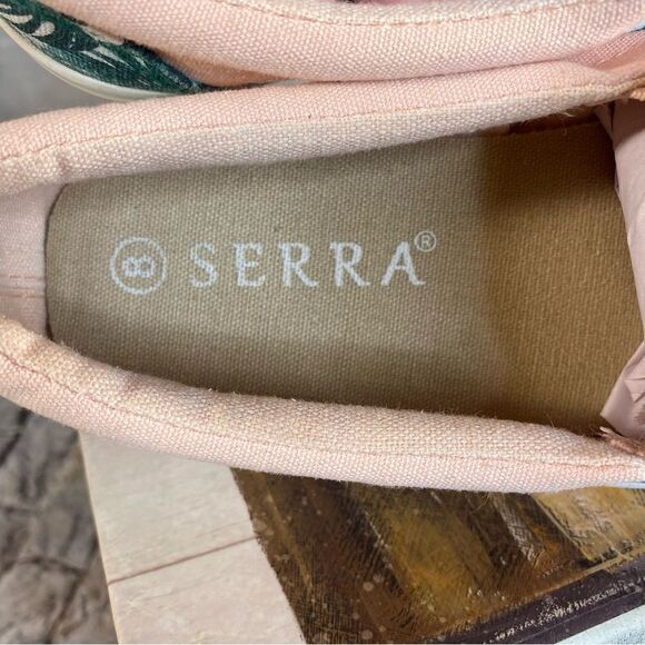 Serra Tropical Print Slip-On Sneakers Womens Size 8 Two Tone Canvas Style Loafer - Picture 8 of 8